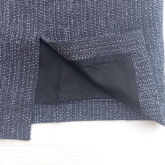 Ellen Tracy Tweed Pencil Skirt-Size 2-Charcoal/Black-Lined-Kick Pleat-Career-NEW - Picture 7 of 10